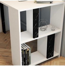 Resim Variant Variant Lima Çalışma Masası - Beyaz / Siyah Mermer Beyaz 