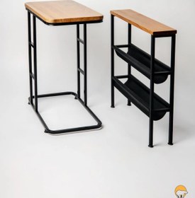 Resim Datvico El Yapımı Ceviz Sehpa ve Dergilik 