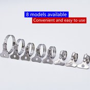 Resim 10 adet 8 farklı boyutta 8-44mm aralığı Ayarlanabilir paslanmaz çelik saplı hortum kelepçeleri Ekstra güçlü ve dayanıklı paslanmaz hortum bağı, yakıt borusu solucan dişli kelepçe, metal kelepçe 