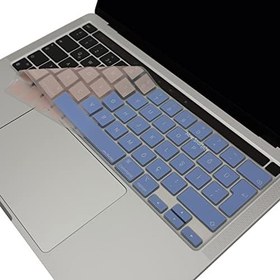 Resim McStorey MacBook Pro 13 inç M1 M2 & 16 inç A2141 Uyumlu Türkçe Q Silikon Klavye Koruyucu | A2251 A2289 A2338 Touch Bar | Ters L Enter Toz ve Sıvı Koruma Mavi Pembe 
