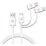 Resim Bandridge U Series B3IN1W 1 m 3-in-1 USB-A to Micro USB, Type-C Fast Charging Cable, White 