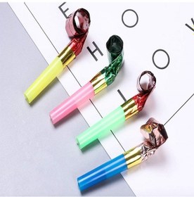 Resim 100 Adet Kaynana Dili Düdük Yılbaşı Parti Düdüğü Sesli Düdük Renkli Uzayan Düdük Renkli Düdük 