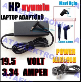 Resim HP UYUMLU Monitör adaptörü M27f Display 1080P Monütör Adaptörü 19.5V 1.28A uyumlu 3.33 Amper mavi uç 