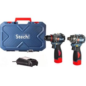 Resim Stechend SXS201 SX16 Akülü Matkap + SX18 Akülü Darbeli Vidalama 2x2AH Mini Set 