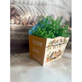 Resim By Pınar Yüksel Kuş Desenli Ahşap Posta Kutusu 