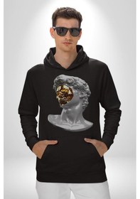 Resim Modern Sanat Apollo Kadın Erkek Siyah Kapüşonlu Sweatshirt Hoodie Siyah 