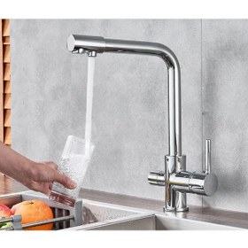 Resim Su Arıtma Cihazı İçin 3 Yollu Bataryalı Musluk 