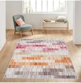 Resim Rovigo Dijital Baskı Yıkanabilir Kaymaz Taban Salon Halısı RVG1431, Pembe, 80 x 300 