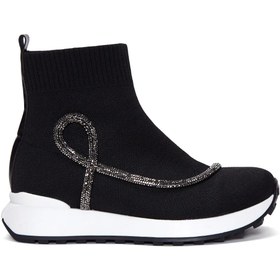 Resim Kadın Siyah Taşlı Bilekli Sneaker 