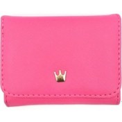 Resim Linjinxu Kısa Mini Kadın Cüzdanları Taç Dekorlu Katlamalı Pu Deri Madeni Para Kesesi Kartlık Gül Kırmızısı Diğer Diğer 