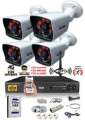 Resim IDS DS-2021HD-SET4-250-X 4 Kameralı 1080P Full HD 5 MP Sony Lensli Kamera Seti - 2021 