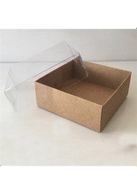 Resim 100 Adet Asetat Kapaklı Kraft Karton Kutu 8X8X3 Hediyelik Sunum Kutuları 