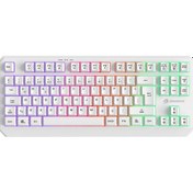 Resim Gamebooster G75 Elya Rainbow Aydınlatmalı Beyaz Tkl Membrane Gaming Klavye 