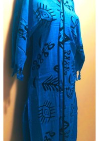 Resim Sunsurf Tokat Taş Baskı Kaftan Pareo Koyu Mavi 