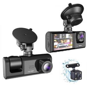 Resim hakopro Black Box 1080p Ön-arka 3 Kameralı 2.0”hd Ekran Ve G Sensörlü Akıllı Araç Kamerası 