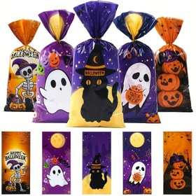 Resim 25/50/100 adet Altın İpli Halloween Parti Süsü Hediyelik Çantalar - 5 Korkunç Desen (İskeletler, Yaratıklar, Kabaklar, Cadı Şapkaları) Dayanıklı Plastik Hediyelik Çantalar - Şenlikli Halloween Parti Malzemeleri, Halloween Süsleri, Trickortreat Temel Gereksinimleri, Şenlikli Atmosfer Geliştirici, Şenlikli Tasarım, Sağlam Yapı, Tatil Alıcıları 