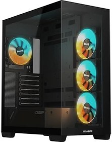 Resim GIGABYTE C500P ST 50mm Soğutma Mesafeli RGB Cam Mid-Tower Kasa (Siyah) 
