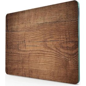 Resim 29X34CM Koyu Ahşap Desenli Cam Kesme Tahtası, Şık ve Kullanışlı Tasarım 