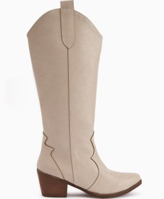 Resim Limoya Lhena Bej Western Çekme Kadın Çizme 