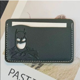 Resim Koto Batman Tasarımlı El Yapımı Hakiki Deri Cüzdan & Kartlık Siyah 