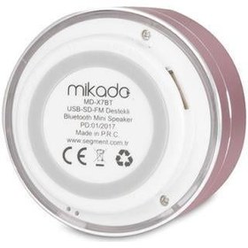 Resim MIKADO MD-X7BT PEMBE SES BOMBASI USB+SD MINI SPEAKER 