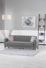 Resim ipek mobilya Daisy 3 Lü Kanepe ( Açık Gri ) 