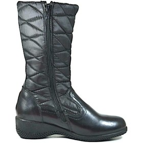 Resim Ricardo Colli 9805 Hakiki Deri Siyah Fermuarlı Uzun Kadın Çizme Siyah 