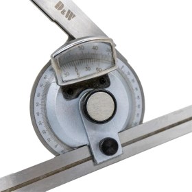 Resim D&W Büyüteçli Universal Iletki Gönye 0-360 Derece 