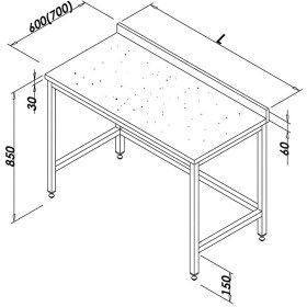 Resim Öztiryakiler Çalışma Tezgahı Mermer Tablalı Taban Rafsız 140x80 CM 