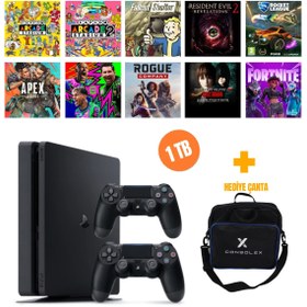 Resim Sony PlayStation 4 Slim 1TB + 10 Dijital Oyun + Çift Kol + ConsoleX Çanta (Yenilenmiş) 