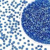 Resim Takı Yapımı için Reçine Nazar Boncukları, 8mm Düz Yuvarlak Ara Boncuklar, Bileklikler, Kolyeler ve Aksesuarlar için DIY El Yapımı Boncuklar, Toplu Boncuk Paketi - Derin Mavi 