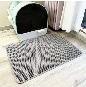 Resim Geekyou Kedi Kumu Filtre Matı, Eva İki Katlı Düşme Kumu Önleyici, 55x75cm Büyük Boy, Gri Renk, Evcil Hayvanlar İçin Ev Matı 