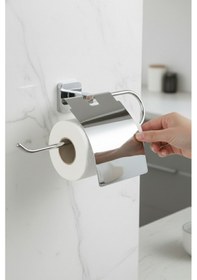 Resim Tema Kare Serisi Kapaklı Kağıt Havluluk Paslanmaz Ss 304 Krom Kaplama Mutfak Banyo Krom 