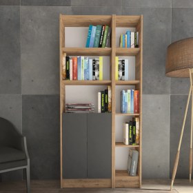 Resim Yeti Mobilya Kuta FLAT85 Kitaplık 2 Kapaklı Kütüphane 