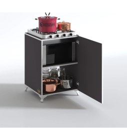 Resim Kenzlife ocak dolabı ahunaz gri 85*60*56 hazır mutfak klasik set üstü ocak için arkalıksız 