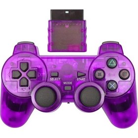 Resim Kablosuz Sony Ps2 Denetleyicisi İçin Playstation 2 Konsolu Joystick Çift Ti Purple 