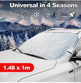 Resim Yuntech01 Araba Ön Cam Koruması: 4 Mevsim Çok Amaçlı Kar, Buz, Güneş, Çizik , Kalın Pe Köpük + Alüminyum Folyo, 148x100 Cm 