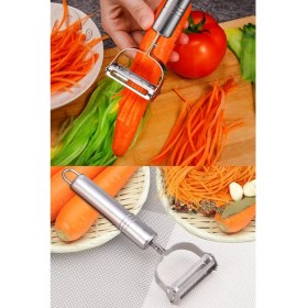 Resim Kitchen Damys Lüks Çok Amaçlı Meyve Sebze Salatalık Kabak Havuç Elma Soyacağı Çift Foksiyonlu Jülyen Soyucu 