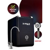 Resim H-MAX 8 Litre 15 Aşama Mineralli 75 GPD Su Arıtma Cihazı - Arıtmalı Duş Başlığı HMAXS3513 