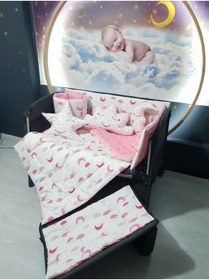 Resim özgürce Rahat ve şık 70x110 Bebek Uyku Seti, 11 Parça, Yumuşak ve Kaliteli Malzeme 