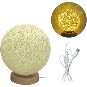 Resim Lemestar Ahşap Tabanlı Usb 3w Işıklı Misketli Fener, 6 Adet 3500k Sıcak Beyaz Led, 6 Seviye Ve Sürekli Parlaklık Ayarlama, Bej Şeffaf Kapağı Diğer 