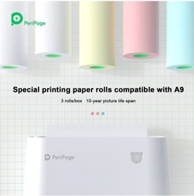 Resim Pazly Peripage A9 Uyumlu Termal Kağıt - 3'lü, 77x30mm, Dayanıklı Beyaz Beyaz 