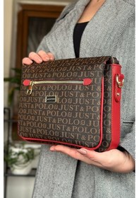 Resim Jps- 5 Bölmeli Kadın Omuz Çantası 29cm 20 Cm 10 Cm 2068-lb - Kahve Kırmızı Kahverengi - Kırmızı 