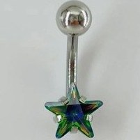 Resim Mistik Topaz Taşlı Yıldız Detaylı Göbek Piercing Çok Renkli 26771737 