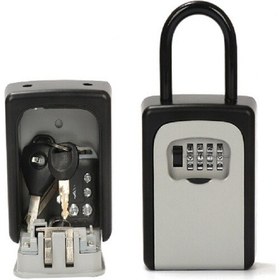 Resim Sones Emniyet Anahtar Kilit Kutusu Kombinasyonu Taşınabilir Alüminyum Alaşımlı Anahtar Kasası Güvenlik Anahtar Tutucu Güvenli Kutu 