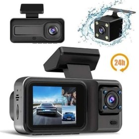 Resim shopwave 1080P 3 Lensli WİFİ Araç İçi Kameralı Ekran DVR Kaydedici Gece Görüşlü 