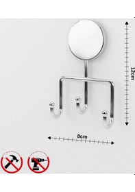 Resim Alper Banyo İris Krom Yapışkanlı Üçlü Banyo Mutfak Askısı - İster Yapışkanlı İster Montajlı 