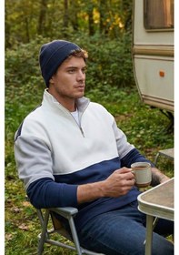 Resim Buratti Renk Bloklu Regular Fit Yarım Fermuarlı Dik Yaka Erkek Sweat 5905719 Indigo 