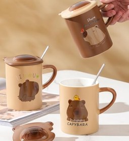 Resim Brown Capybara Temalı Seramik Kupa 