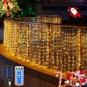 Resim AMill Güneş Enerjili Şelale Işıkları - 59.98 metre x 7.19 metre, 216 LED,, 8 Modlu Uzaktan Kumanda, Bahçe, Balkon, Doğum Günü & Düğün Dekoru için Mükemmel 